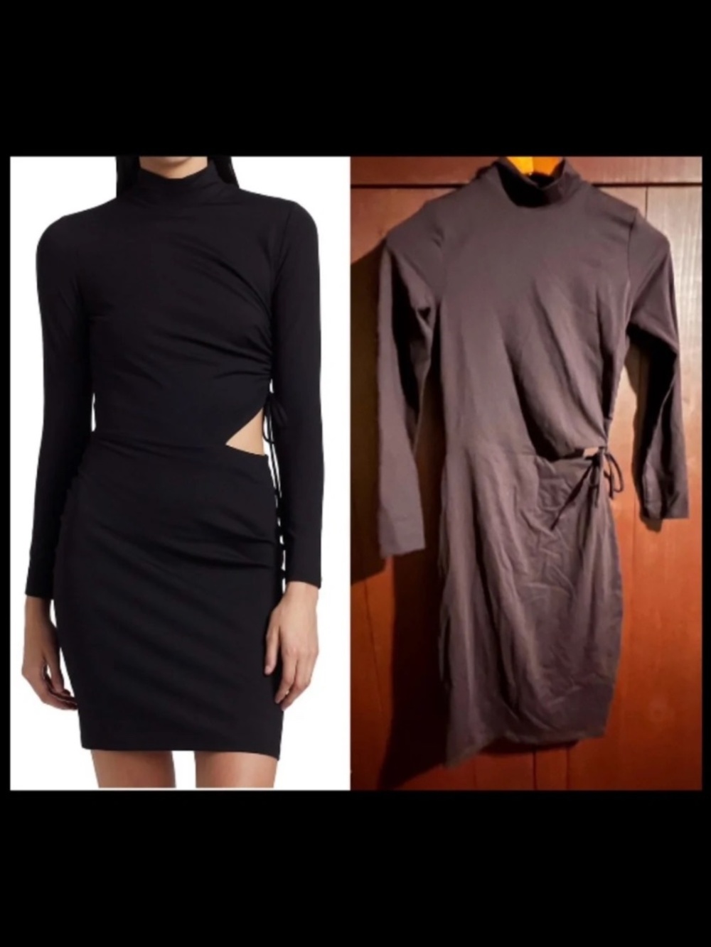 Susana Monaco Mock Turtleneck Cutout Mini Dress Cabernet Size S - NWT